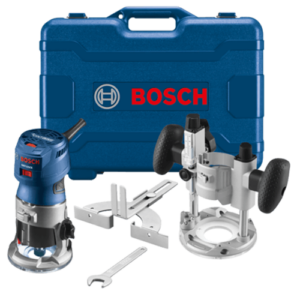 BOSCH 1.25 HP VS PALM ROUTER KIT W/FIXED AND PLUGE BASE