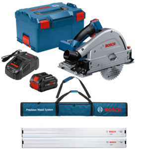 BOSCH 18 VOLT 5.5" TRACK SAW KIT W/8 AMP BATTERY AND CHARGER (INCLUDES 2-63" TRACKS AND CARRY CASE)