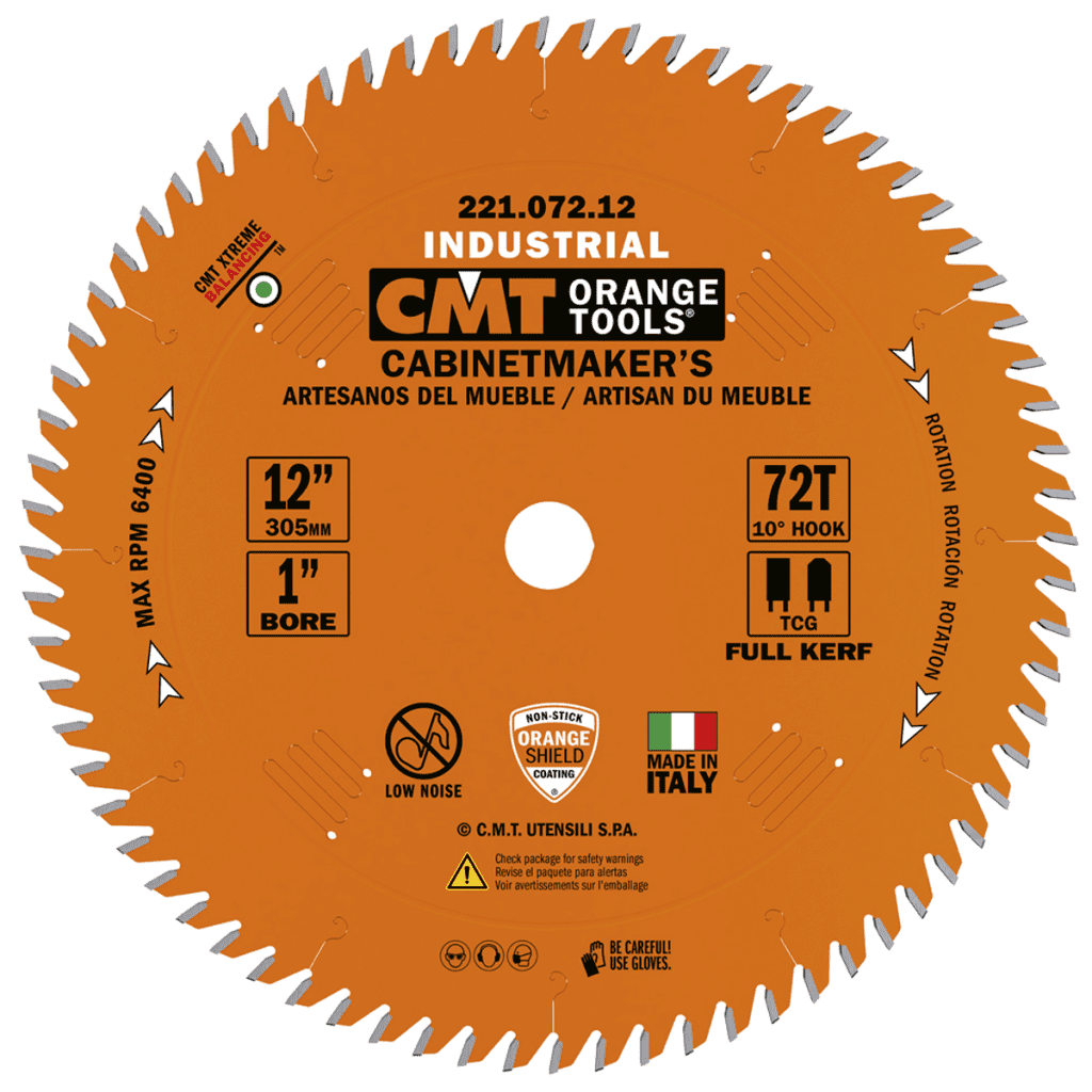 221.072.12 CMT Cabinetshop Blade 12" X 72 1" Bore