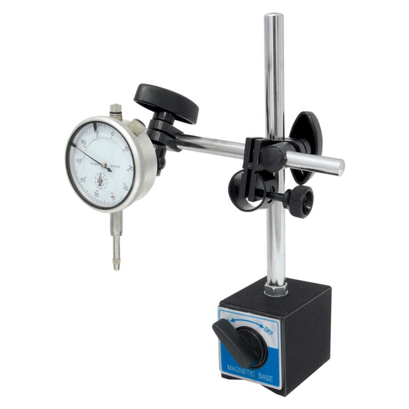 28169 Dial Indicator And Mag Base Kit Kit includes 1x 0" to 1" Dial Indicator and a magnetic base in a hard case.