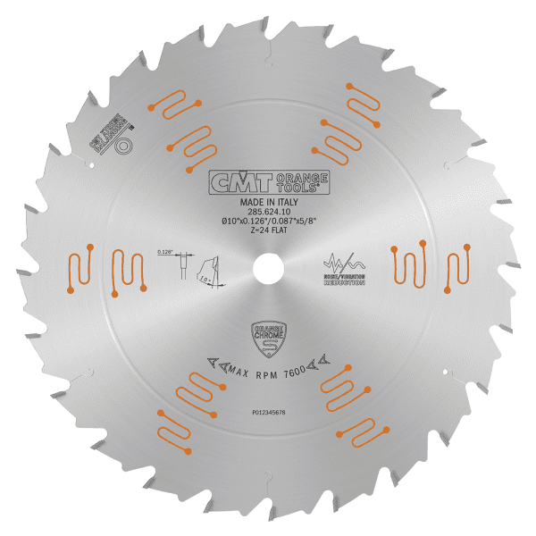 285.624.10 CMT Orange Chrome Ripping Blade 10" X T24 Flat