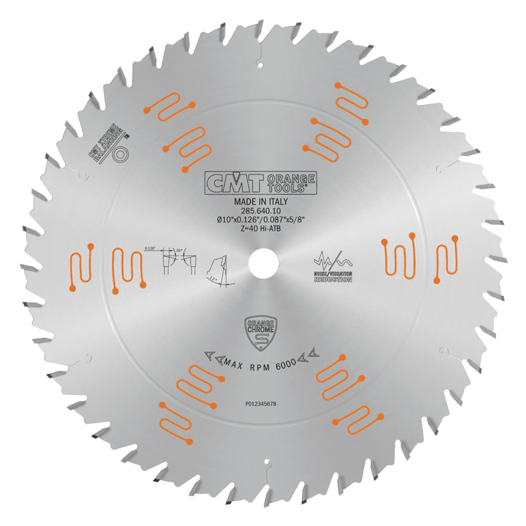 285.640.10 CMT Orange Chrome General Purpose Blade 10" X T40 HiATB