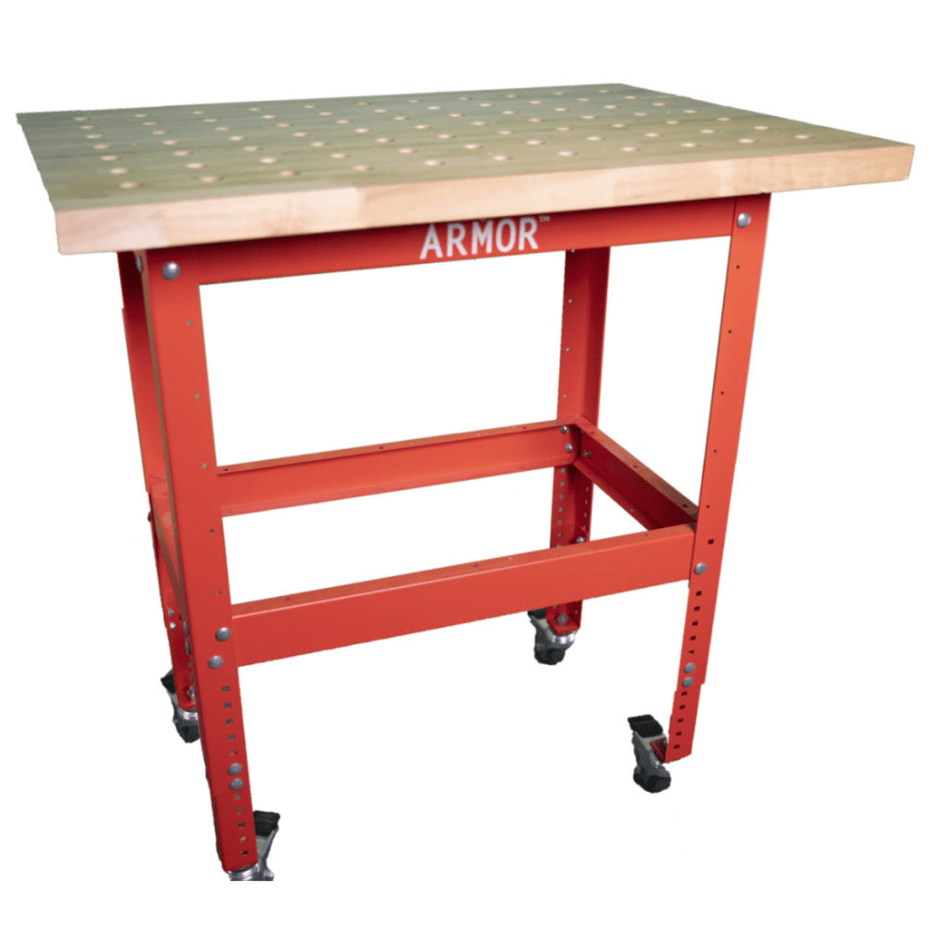 BBTKIT-3625 Armor 36"x25" Maple Top Mobile Assembly Table w/ Casters