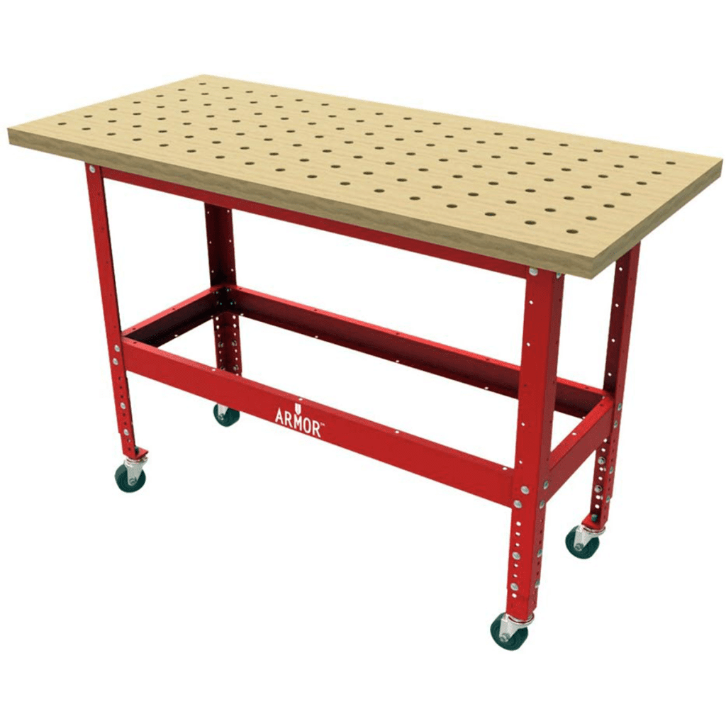 BBTKIT-5425 Armor 54"x25" Maple Top Mobile Assembly Table w/ Casters
