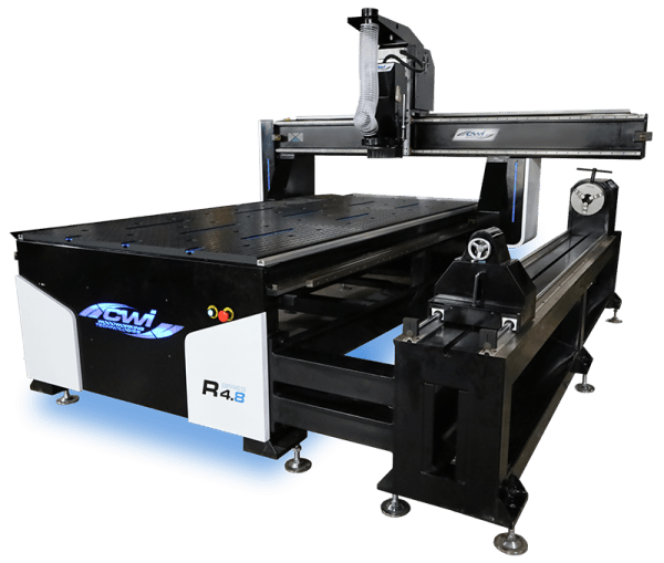 Basic R4.8 CNC Router 4′ x 8′ w. Rotary Attachment