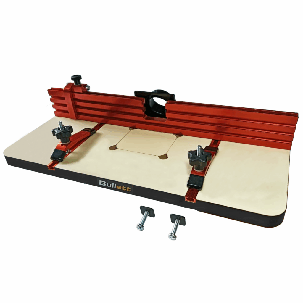 Bullett Drill Press Table w. Flip Stop & Hold Down Clamps