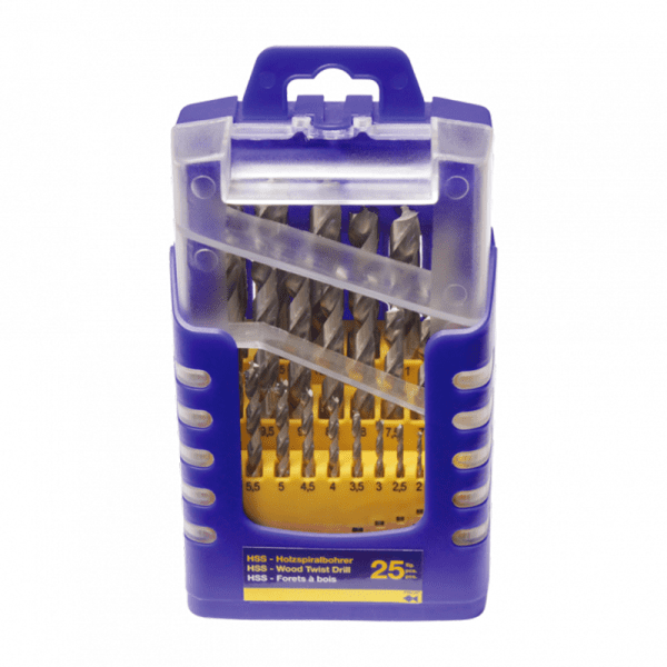 F013G0025K01 Fisch 25 PCE Metric High-Speed Steel Brad Point Drill Bit Set