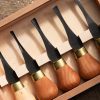 FRP310 Flexcut Premium 5 Piece Palm Chisel Set w/ Cherry Handles