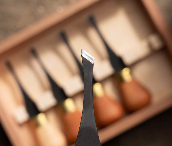 FRP310 Flexcut Premium 5 Piece Palm Chisel Set w/ Cherry Handles