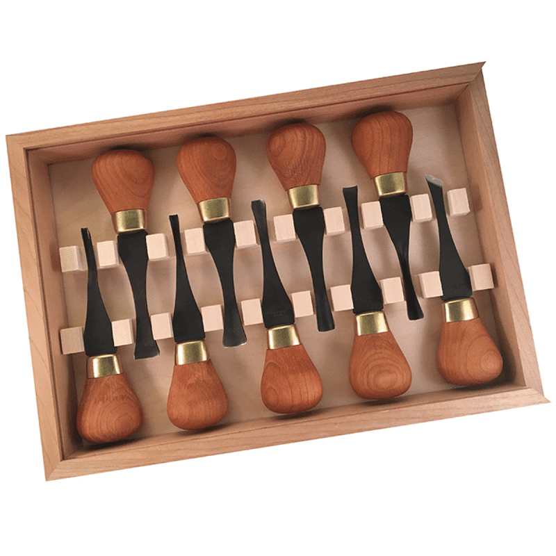FRP405 Flexcut Premium Palm Chisel Set w/ Cherry Handles