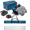 Bosch 18 Volt 5.5" Track Saw Kit w/ 8 Amp Battery and Charger (Includes 2-63" Tracks and Carry Case)