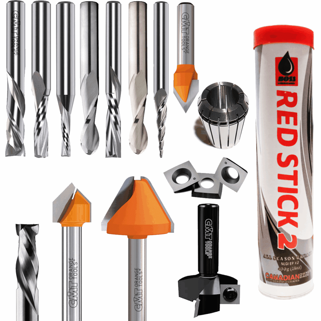 17 Piece Starter Tooling Kit for CNC Router with ER32 8HP Spindle