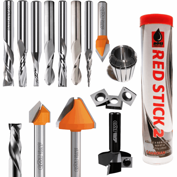 17 Piece Starter Tooling Kit for CNC Router with ER32 8HP Spindle