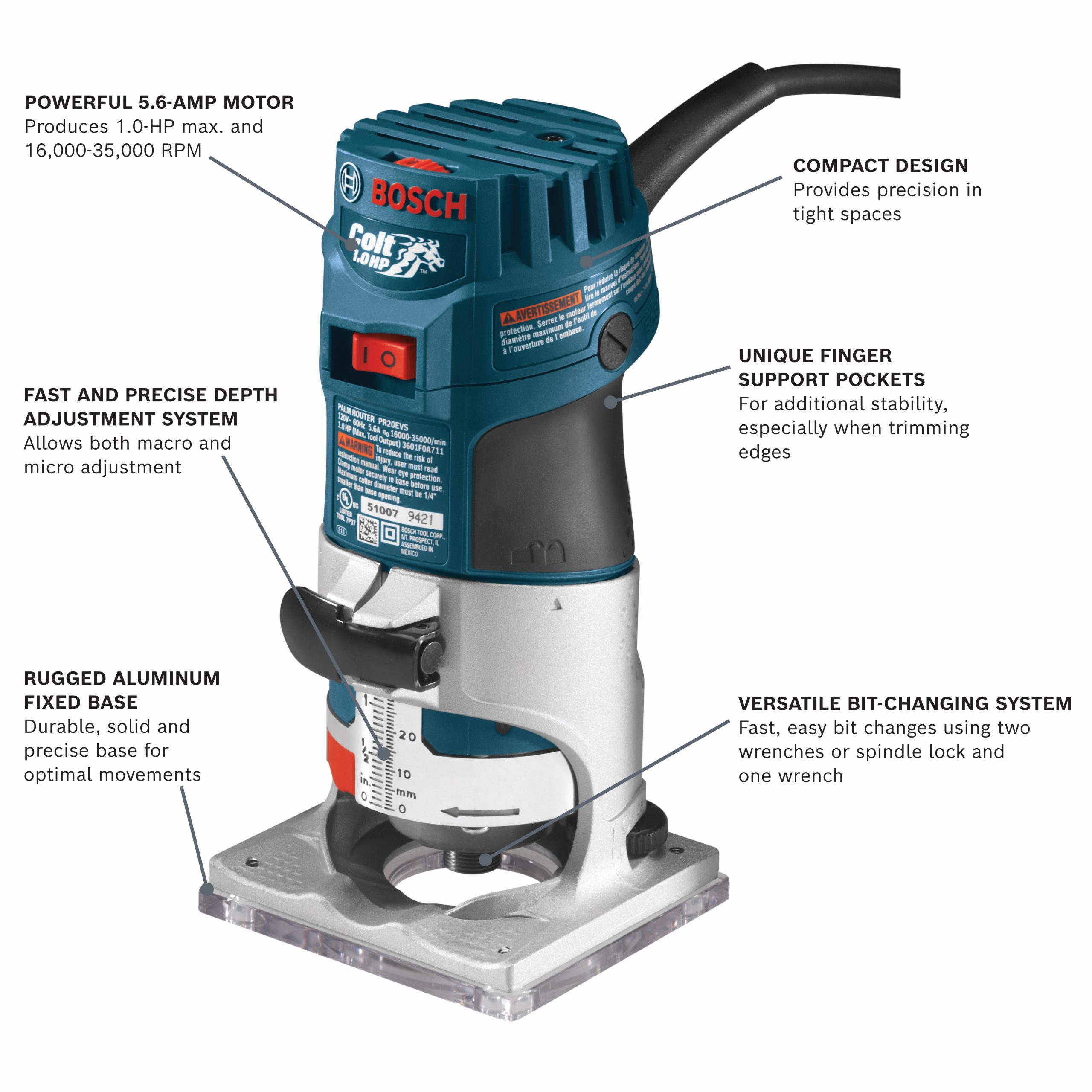 Bosch Colt Electronic Variable Speed Router - Image 2