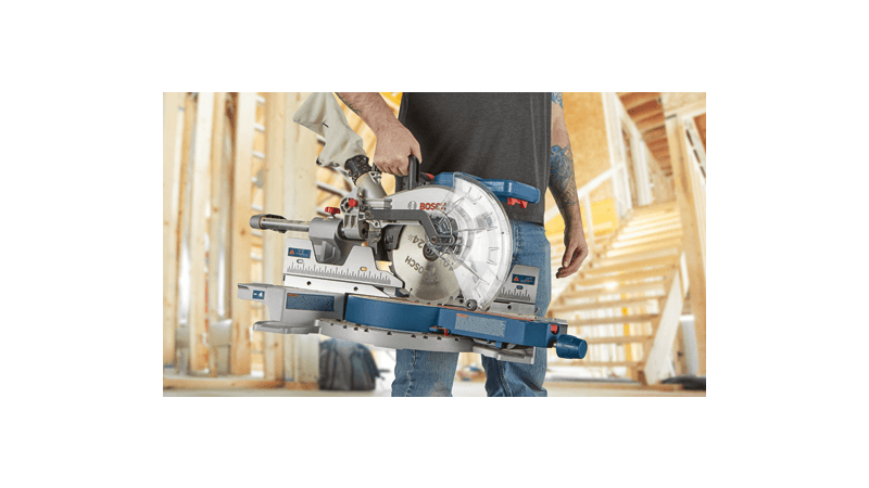 Bosch 18 Volt Cordless 10" Slide Miter Saw Kit w/ 8 Amp Battery / Charger and T4B Stand