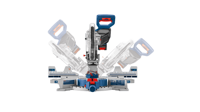 Bosch 18 Volt Cordless 10" Slide Miter Saw Kit w/ 8 Amp Battery / Charger and T4B Stand