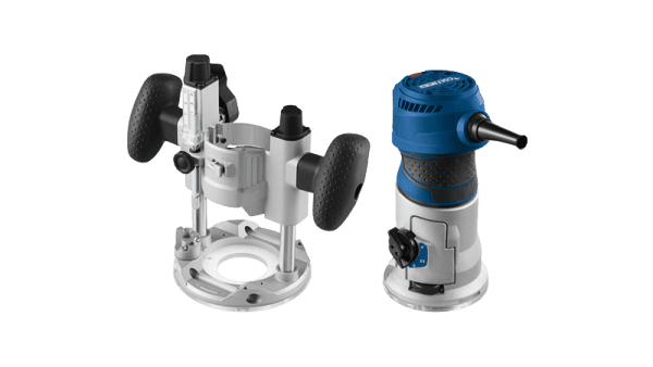 Bosch 1.25 HP VS Palm Router Kit w/ Fixed and Plunge Base