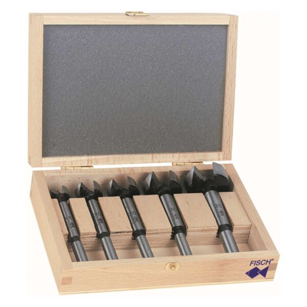 F031BS0005K Fisch 5pc Black Shark Forstner Bit Set, Metric