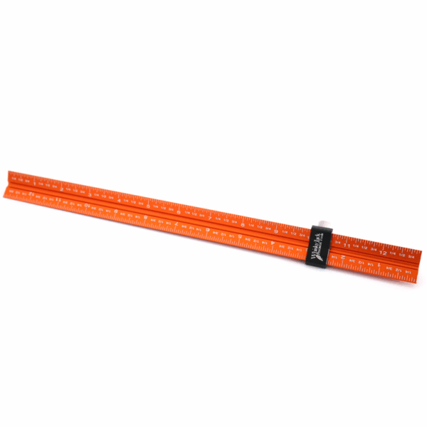 WJ10-150 Whisky Jack 12" Three Sided Precision Ruler W/Stop (Metric/Imperial)