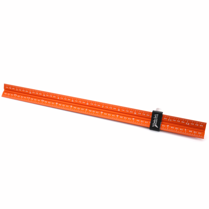 WJ10-150 Whisky Jack 12" Three Sided Precision Ruler W/Stop (Metric/Imperial)
