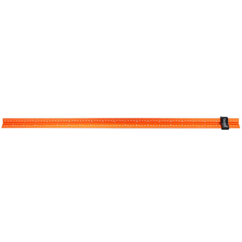 WJ10-155 Whisky Jack 20" Three Sided Precision Ruler W/Stop (Metric/Imperial)