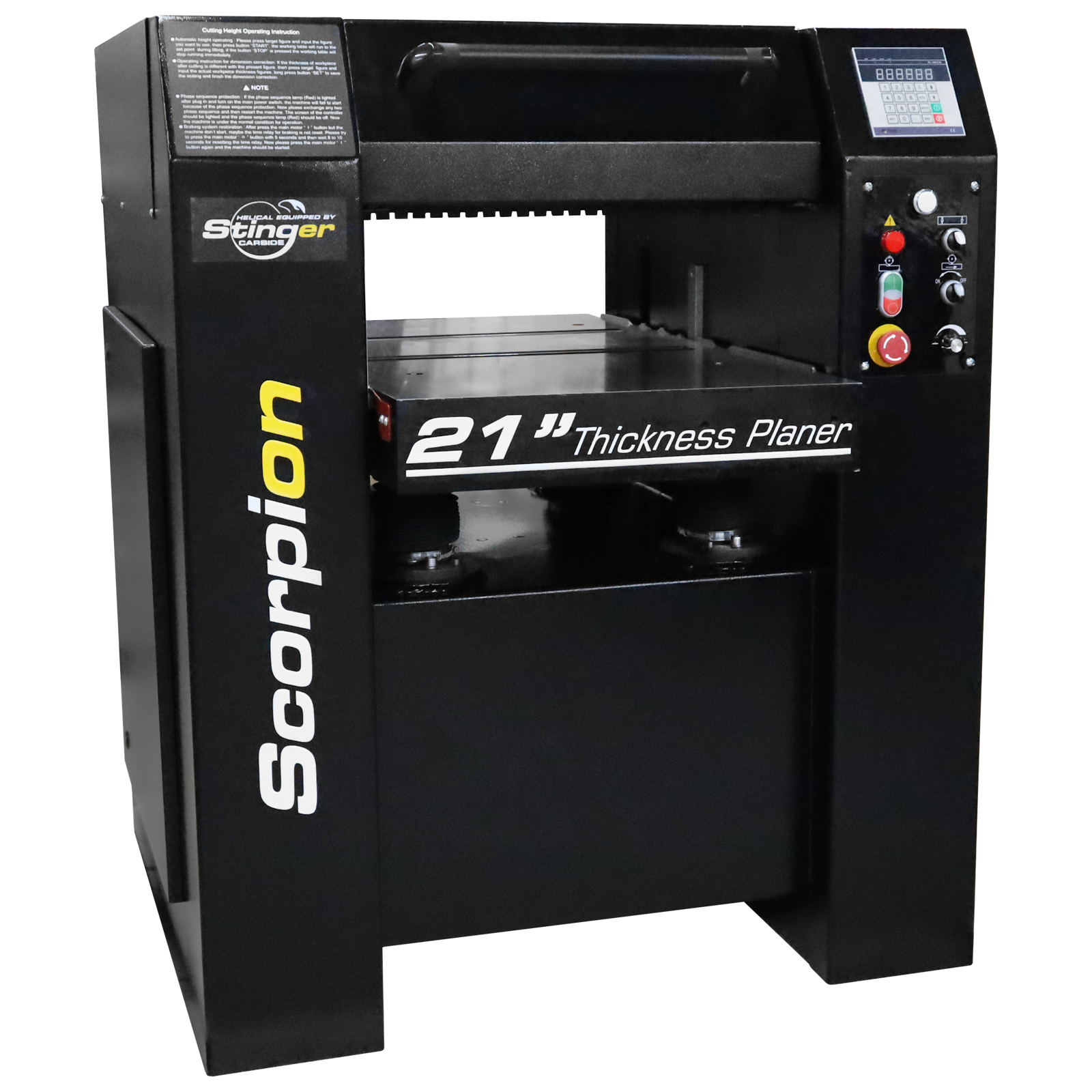 Scorpion 21" Vari-Speed 7.5 HP Helical Thickness Planer (1-Phase) - Image 3