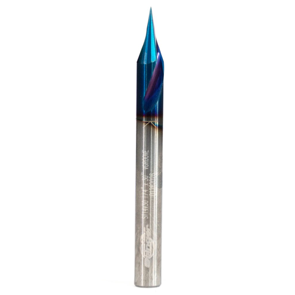 ST14V30 Stinger Coated 30 Deg. Upcut V-Groove Bit 2.5” OAL